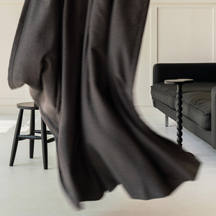 波浪絮语~2023新款奶油风遮光窗帘棉麻感客厅卧室窗帘灰色