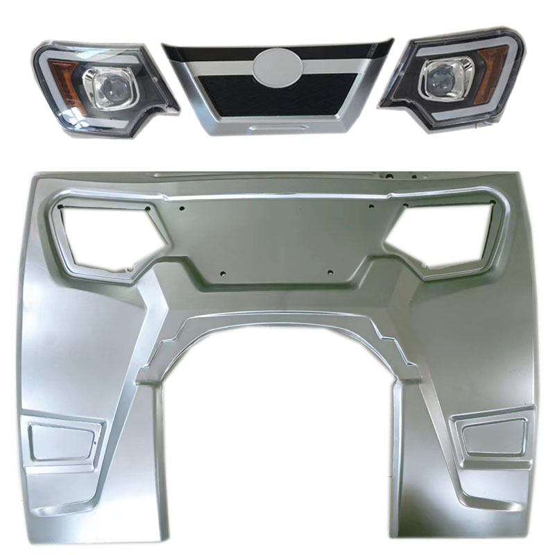 半封闭电动三轮车前脸前挡风钣金件铁皮A柱侧门大灯中网分类可选