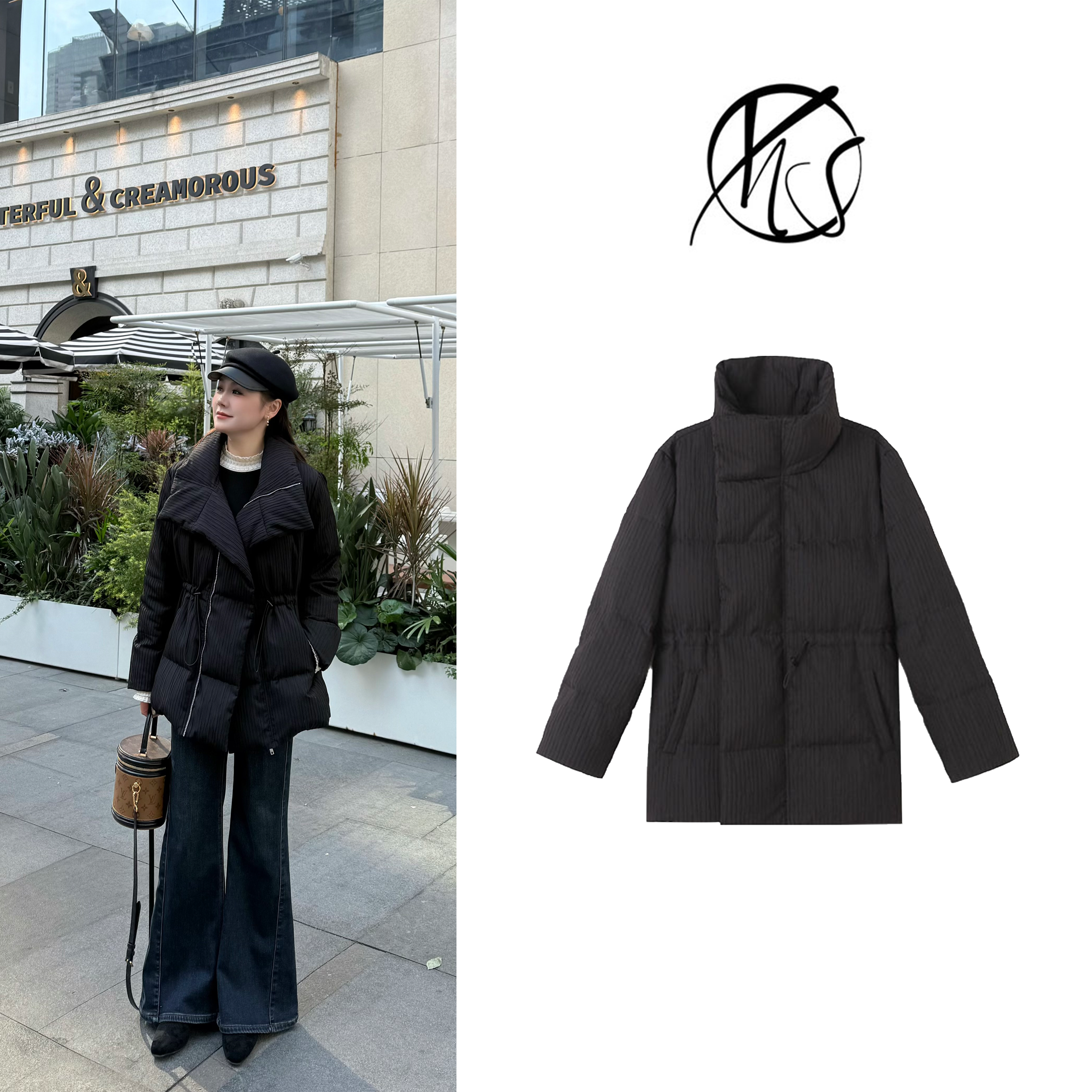 NANJIE/楠姐【暴雪时分】时尚冬季90白鸭绒简约保暖羽绒服N2443