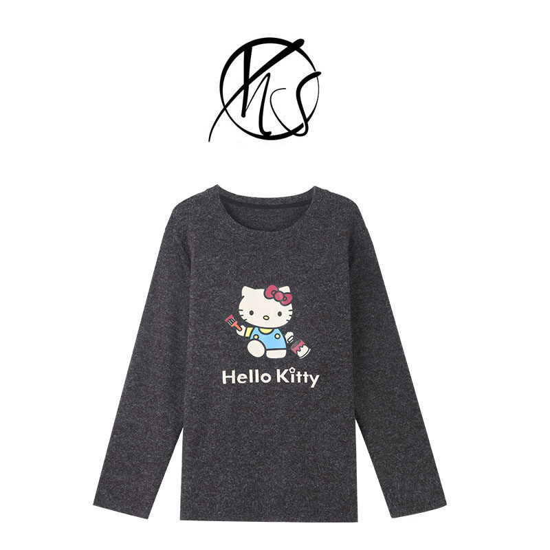 NANJIE冬季宽松圆领印花T恤