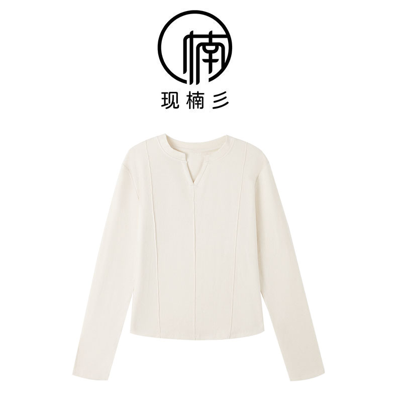 NANJIE/楠姐【加分项】秋冬V领百搭修身显瘦长袖上衣XNS6700