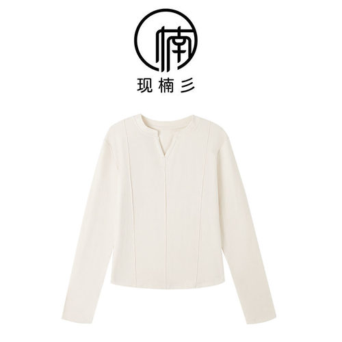 NANJIE/楠姐【加分项】秋冬V领百搭修身显瘦长袖上衣XNS6700