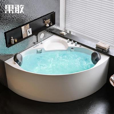 果敢三角扇形双人家用情侣大浴缸浴池1.2-1.5米恒温智能浴缸120