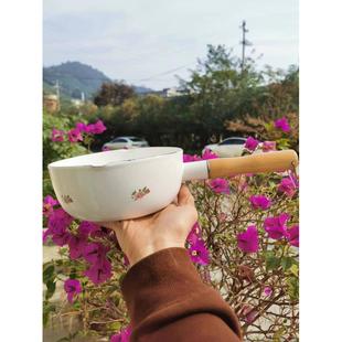 搪瓷雪平锅家用珐琅锅煮面螺蛳粉奶锅燃气电磁炉通用防烫 微瑕日式