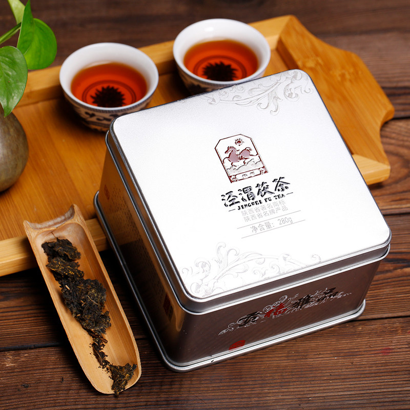 泾渭茯茶 陕西特产黑茶 泾阳金花茯砖茶 块泡茯茶贡福雅品