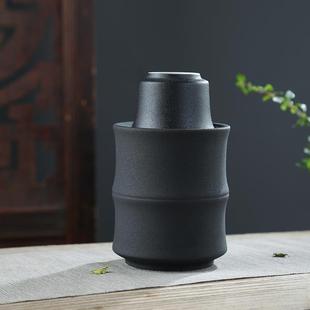仿古黑色烫酒壶热酒 小号温酒器烫酒壶温酒壶陶瓷黄酒暖酒家用中式