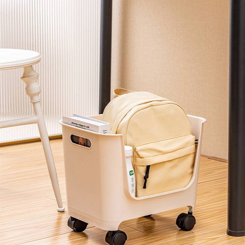 书包置物架桌下h工位滑轮小推车办公室放置神器桌面整理书本收纳