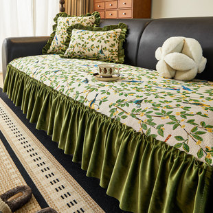 美式复古沙发垫四季通用2026新款田园高级感固定防滑直排坐垫盖布