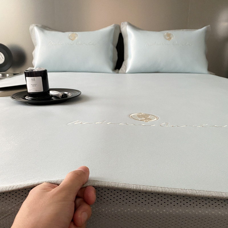 高级感凉感夏季冰丝凉席三件套床笠款夏天可水洗空调席子折叠席子,床上用品,冰丝席,淘宝优惠券,粉丝福利购,淘宝优惠卷