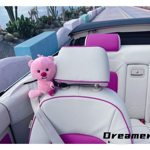 可爱女生汽车内装饰露比小海狸玩偶loopy公仔车载座椅绑带车搭子