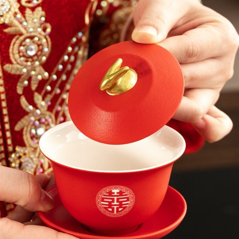 唐呈敬茶杯子喜碗结婚礼红色改口盖碗对碗筷套装兔年陪嫁用品大全,节庆用品/礼品,喜碗/敬茶杯,淘宝优惠券,粉丝福利购,淘宝优惠卷
