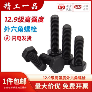 12.9级高强度外六角螺丝螺栓加长螺杆螺钉MM5M6M8M10M12M14M16M20