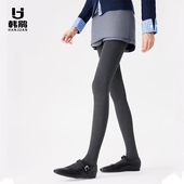 压力显瘦黑色加厚加绒连裤 韩鹃竖条纹灰色打底裤 女外穿春秋冬季 袜