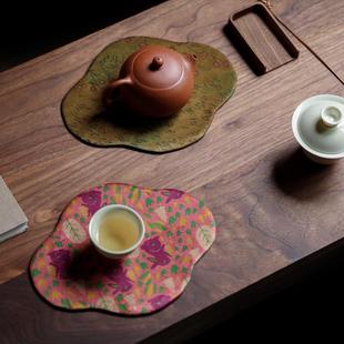 香云纱茶壶垫小型壶承双面干泡垫家用泡茶功夫茶具零配件禅意茶道