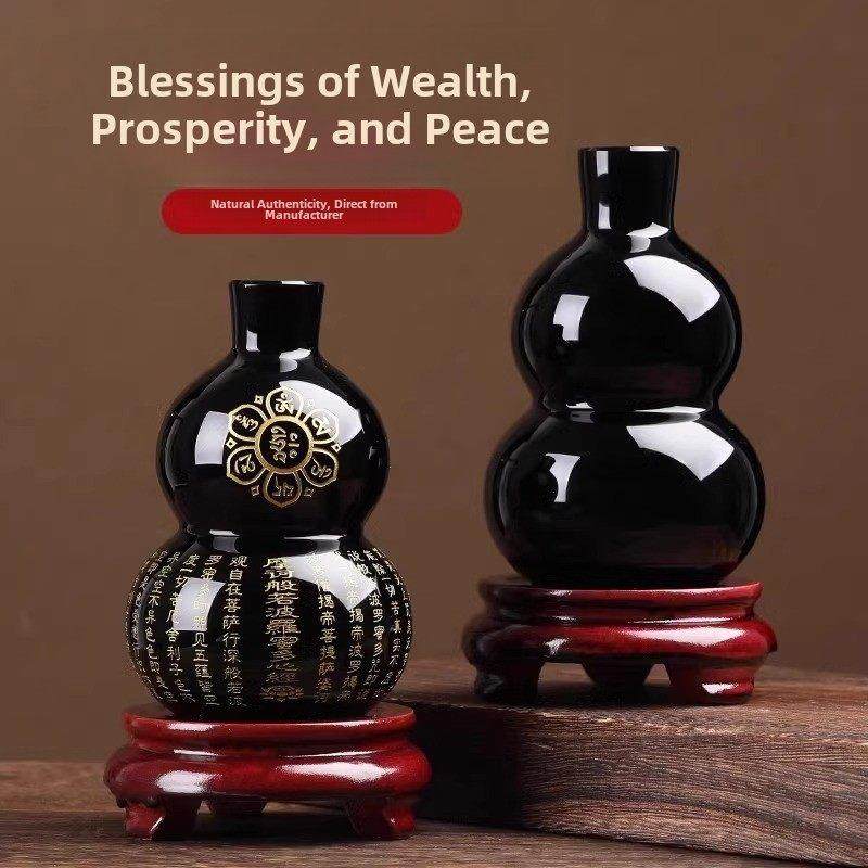 六字咒黑曜石葫芦饰黑水晶小葫芦饰黑曜石葫芦心经葫芦饰,家居饰品,装饰摆件,淘宝优惠券,粉丝福利购,淘宝优惠卷