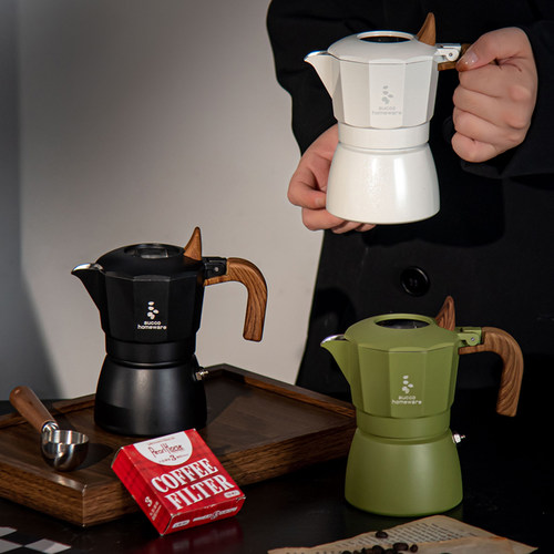 【全网热销】奶油风双阀摩卡壶