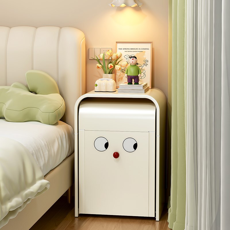 奶油风床头柜简约现代轻奢高级感小型收纳储物柜子V家用卧室置物