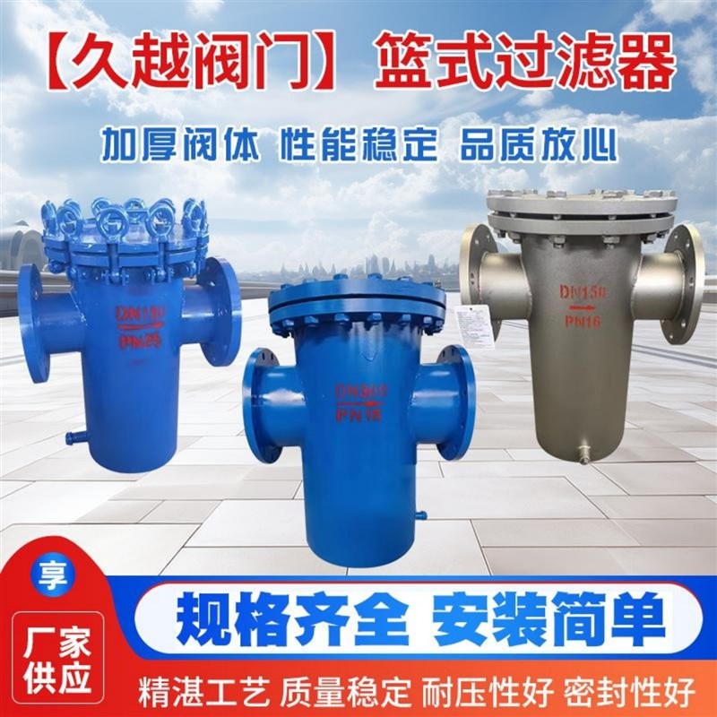 篮式过滤器提篮式快开直通管道除污器碳钢不锈钢材质W可定制滤污