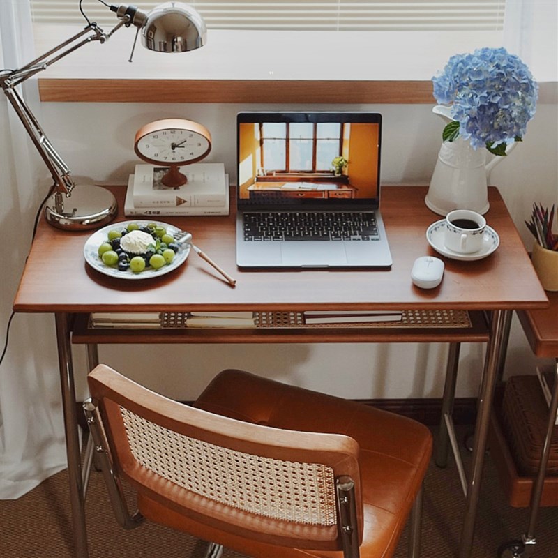日式原实木梳化妆桌子卧室中古小户型极窄书办P公写字学习台长方