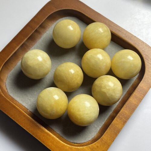 天然老黄玉20MM圆珠散珠配件