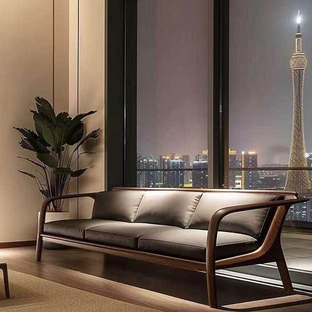 新中式禅意黑胡桃白蜡木沙发家用客厅高端家具酒店民宿办公室沙发,住宅家具,实木沙发,淘宝优惠券,粉丝福利购,淘宝优惠卷