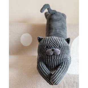 妙HOME家居可爱懒蓝猫长条抱枕睡觉夹腿枕头午睡靠垫家用沙发腰枕