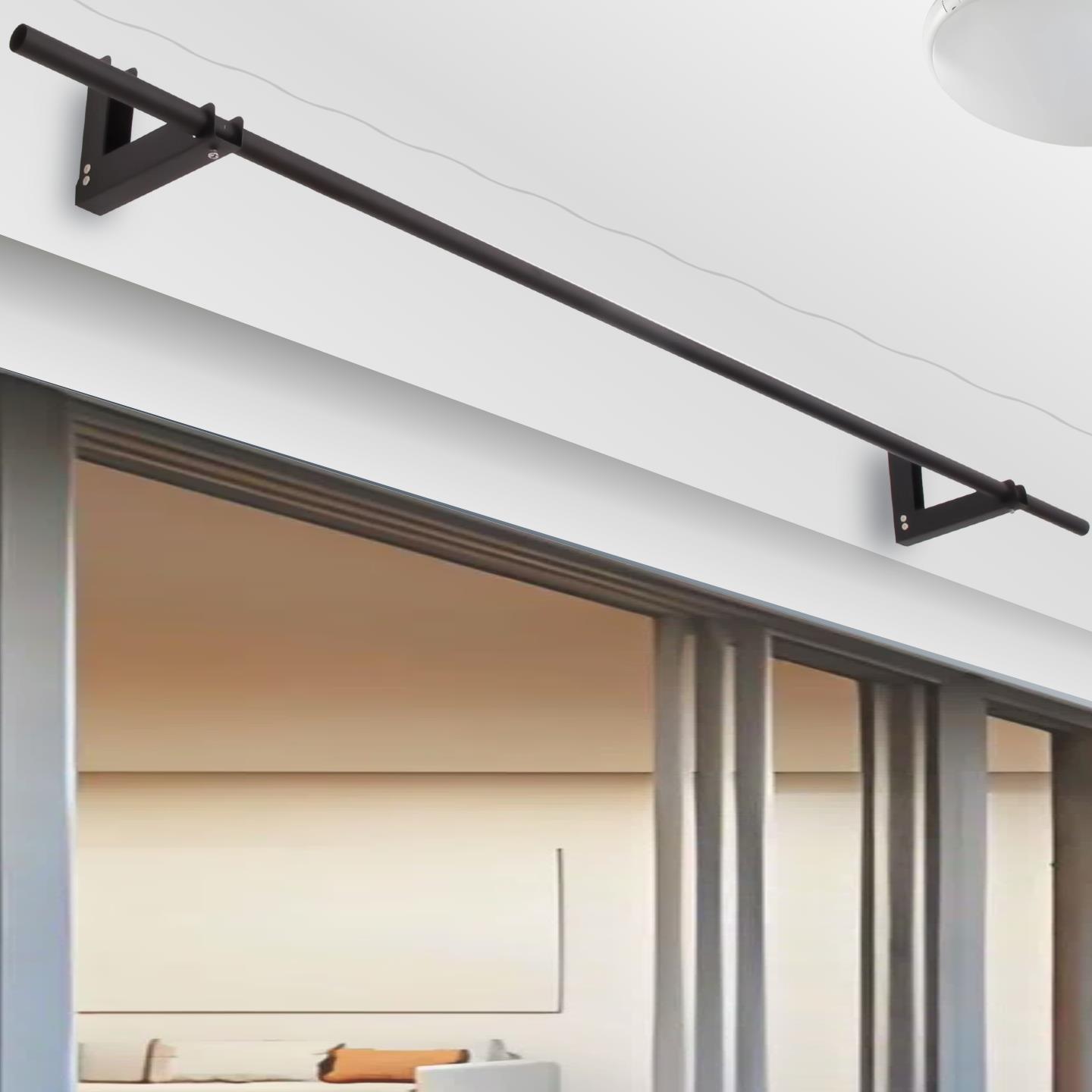 沛晴 横梁晾衣杆免打孔可折叠移门上方晾衣杆窗框固定晒衣架