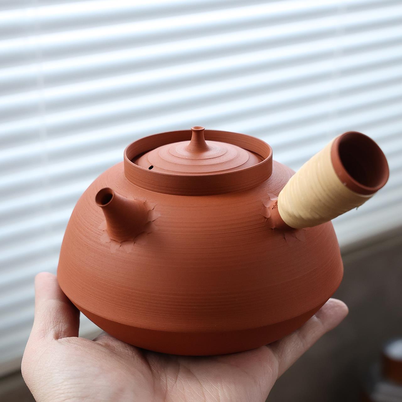 黄钢清清泉壶 超薄手拉砂铫 潮汕工夫茶炉烧水壶红泥炭炉州单丛茶