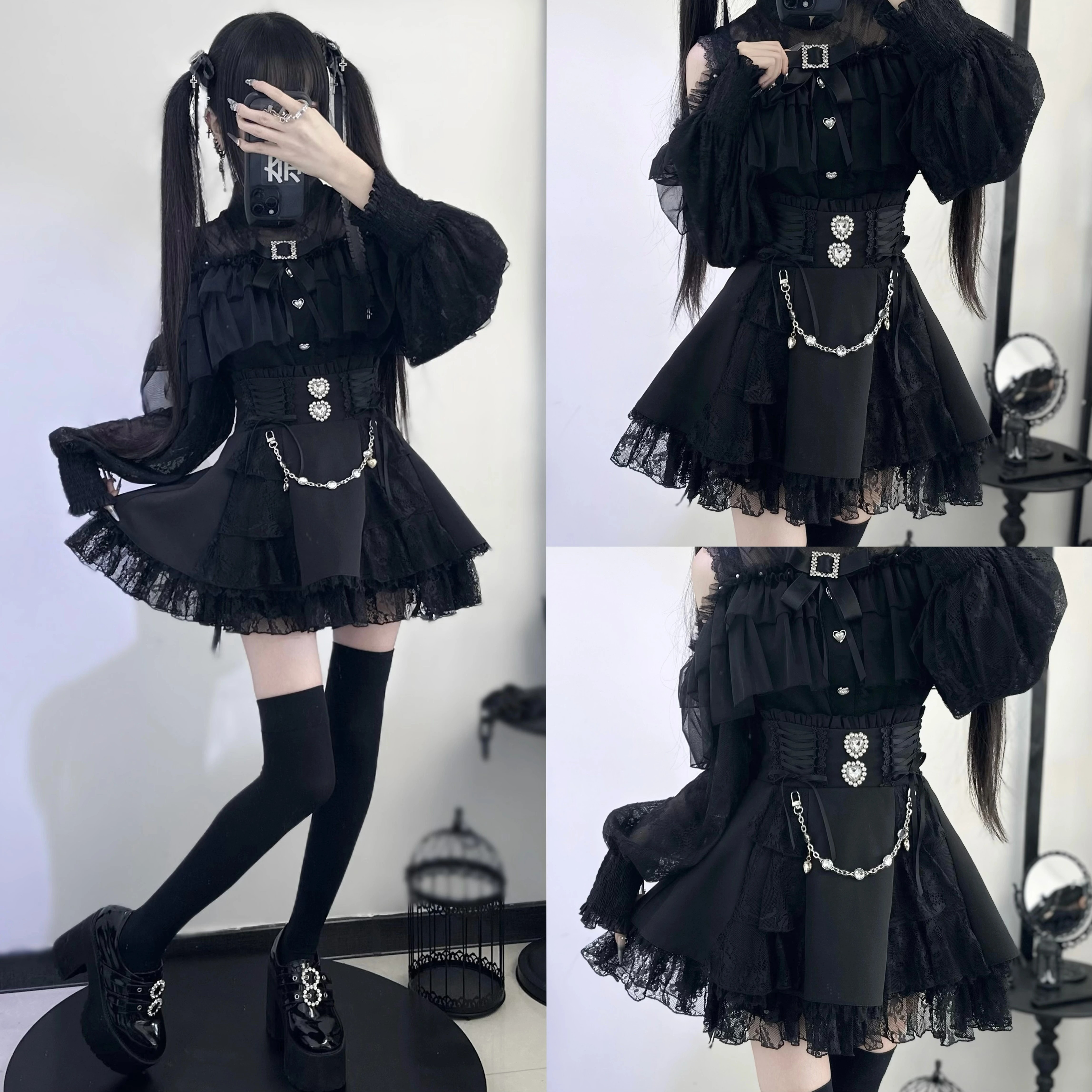 日单蕾系量产型Lizlisa风格甜心邂逅蕾服Rolita系水钻裙裤亚文化