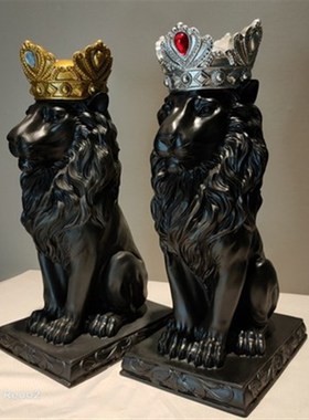 工艺品摆件d简约创意家居客厅装饰品隔断柜北欧招财狮子