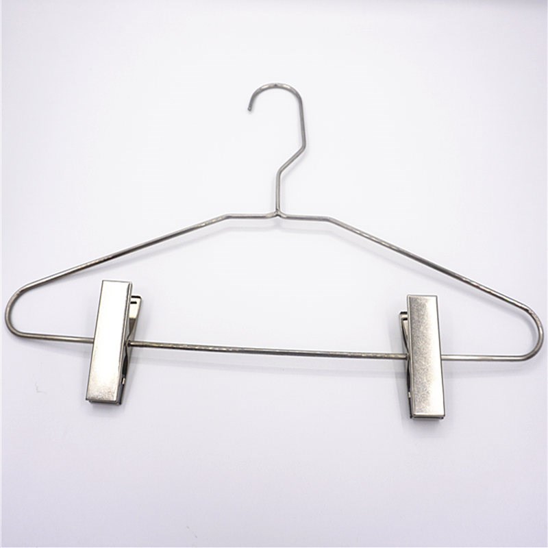 不锈钢衣架4mm实心衣架不锈钢裤架裤夹熨烫衣架单个装