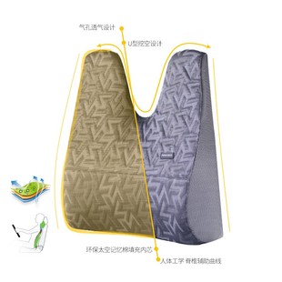 零点记忆汽车靠垫腰垫车用头枕腰靠护腰靠背套装记忆棉驾驶座坐椅