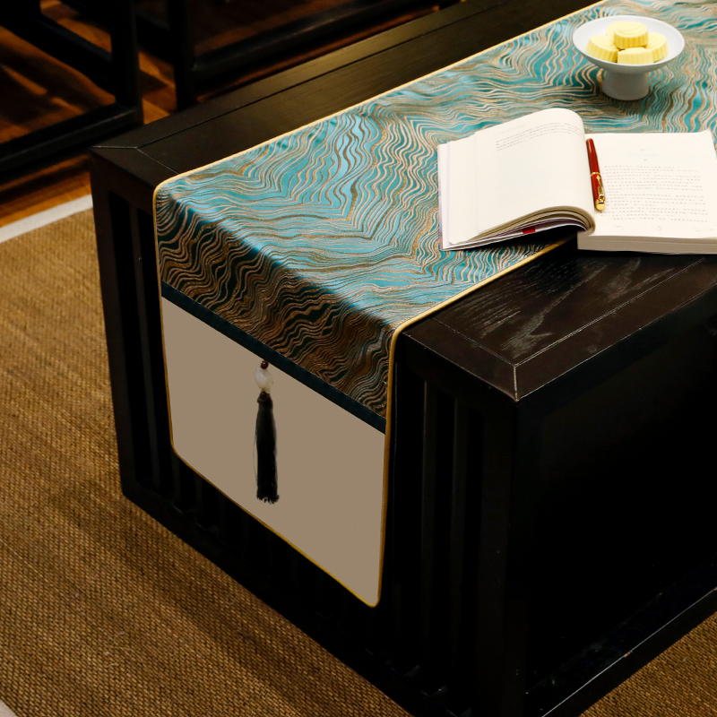 桌旗新中式禅意茶桌n垫布茶席轻奢高端餐桌布条防滑长条茶几巾茶