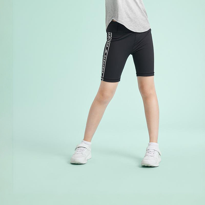斯凯奇童装女童弹力紧身短裤修身26夏新休闲运动裤SkechersKids