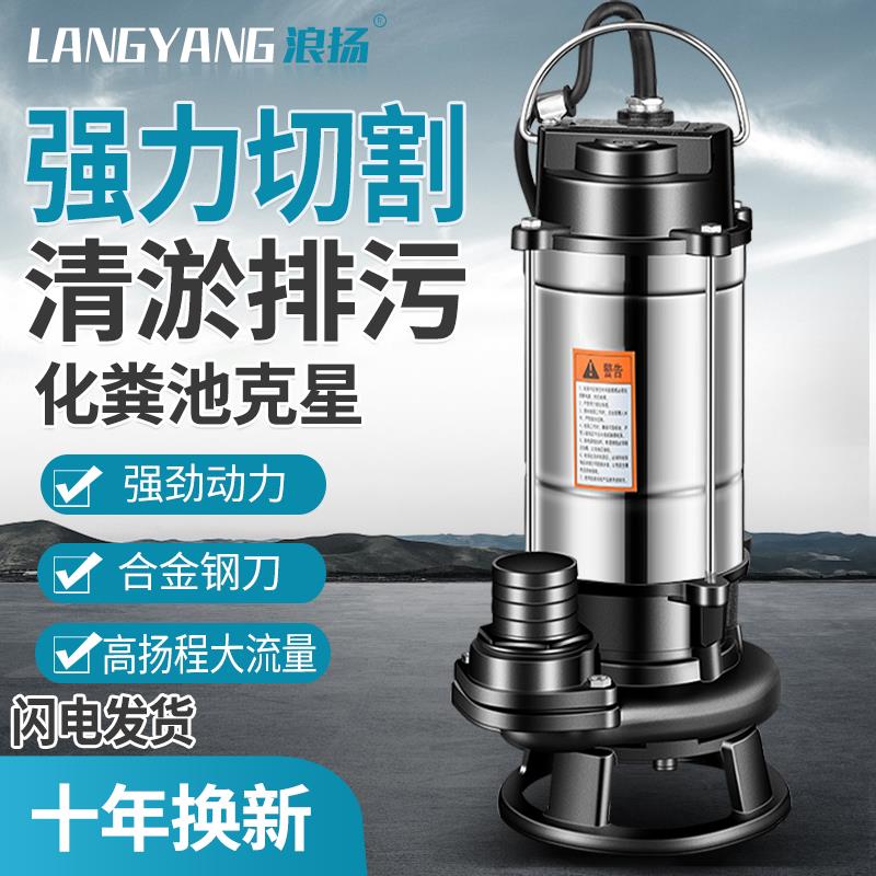 不锈钢切割污水泵220v抽粪泥浆排污泵家用化粪池沼气池泥浆泵380v