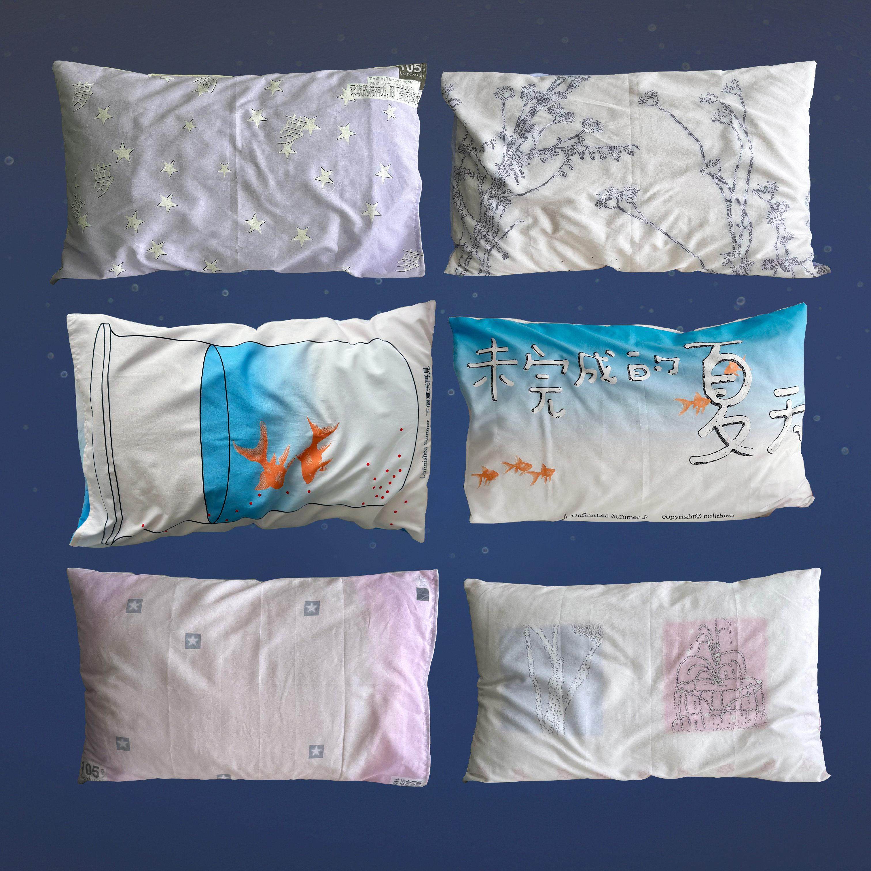 nullthing®未完成梦枕套水洗棉单个枕头套约48*75透气四季通用,床上用品,学生床品套件,淘宝优惠券,粉丝福利购,淘宝优惠卷
