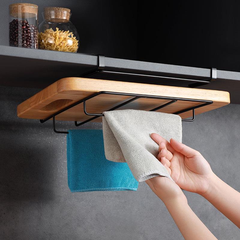 免打孔壁挂式砧板架 304不锈钢放菜板收纳架子厨房橱柜悬挂置物架