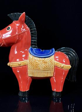 马摆件创意卡通十二生肖陶瓷储钱罐新中式动物装饰品儿童生日送礼