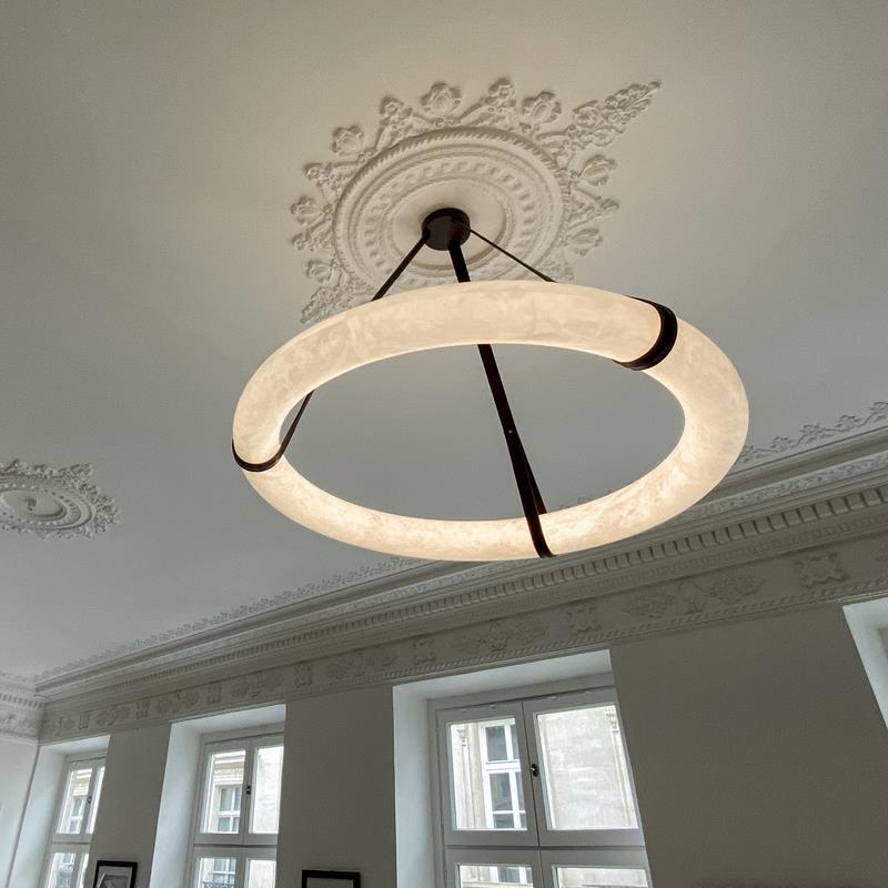 西班牙云石圆圈圆环吊灯客厅餐厅展厅别墅样板间前台卧室别墅吊灯