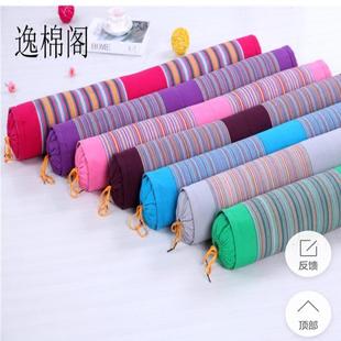 棉粗布双人男朋友荞麦皮颈椎加长枕头圆形大号情侣抱枕硬靠枕夹腿