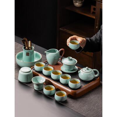 天庆汝窑茶具家用高端陶瓷功夫茶壶茶杯办公饮茶2025新款