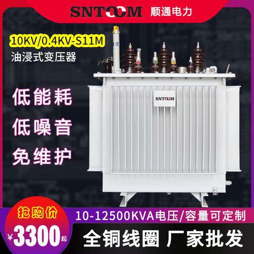 三相油浸式变压器S9S10S13S11-M-250KVA工业电力压柱上10/0.