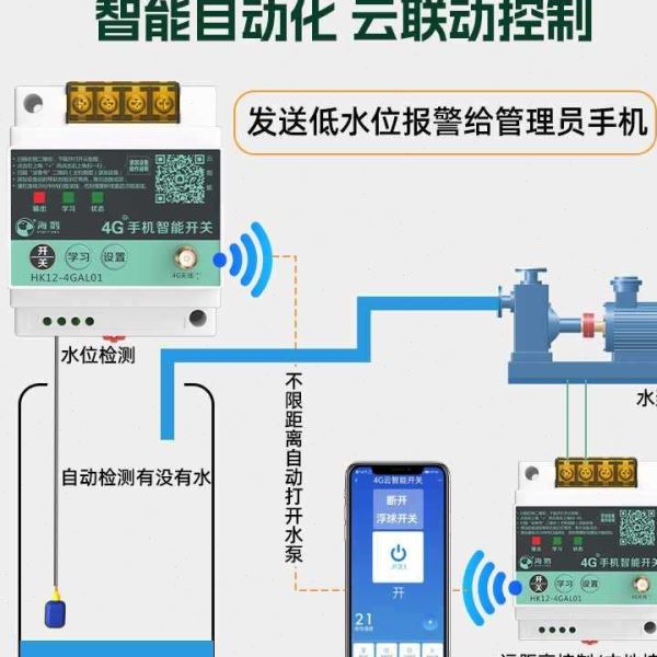 远程无线水位控制器水塔自动上水抽水开关水泵液位全自动智能三相