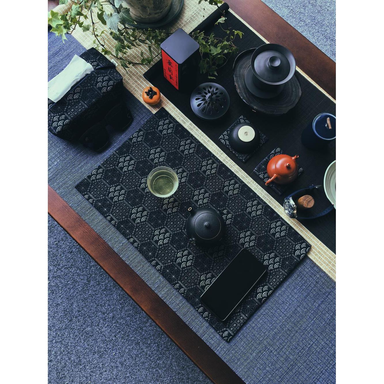 复古民族风日式古典禅意茶席茶布织锦桌垫桌旗茶桌布杯垫棉麻布艺