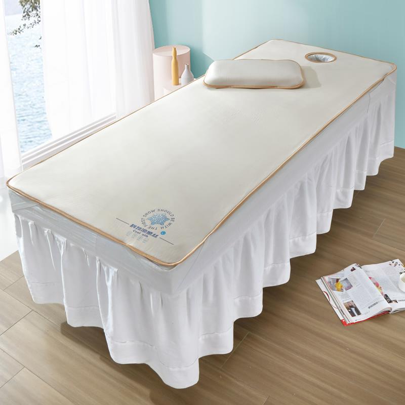 新款美容床单美容院专用凉感冰丝席按摩床洗头床四季通用高级纯色