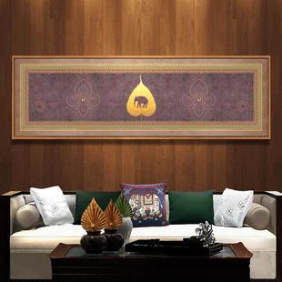 饰画小象菩提横版 酒店卧室禅意大象装 泰国床头挂画 泰式 东南亚风格