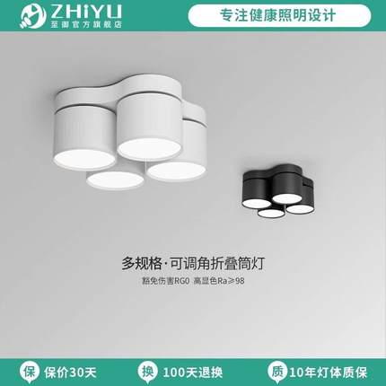 至御双头明装筒灯led吸顶式灯可调三头四头天花灯客厅无主灯012