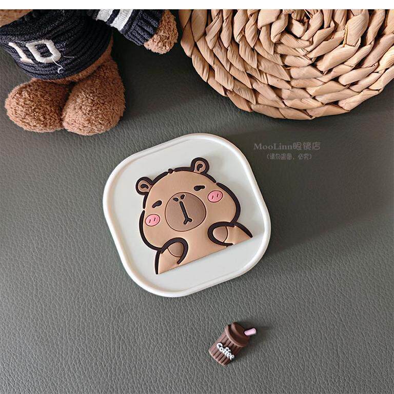 可挂脖儿童牙套盒正畸保持器收纳盒透气带镜隐形假牙清洗盒带挂绳