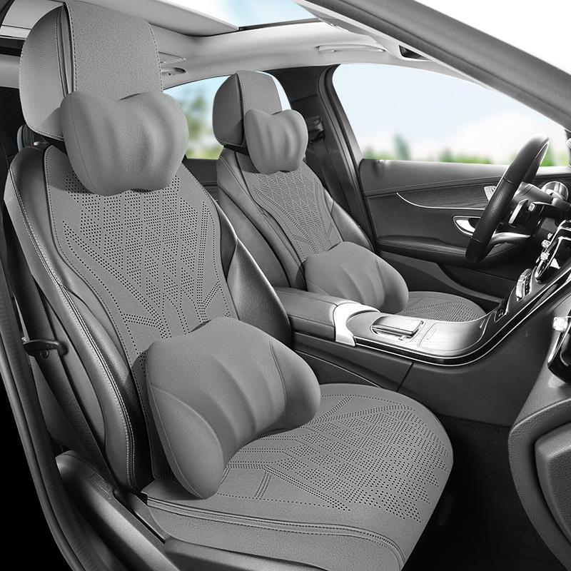 2025汽车坐垫四季通用座垫翻毛皮夏季凉垫座套小蛮腰麂皮绒半包围