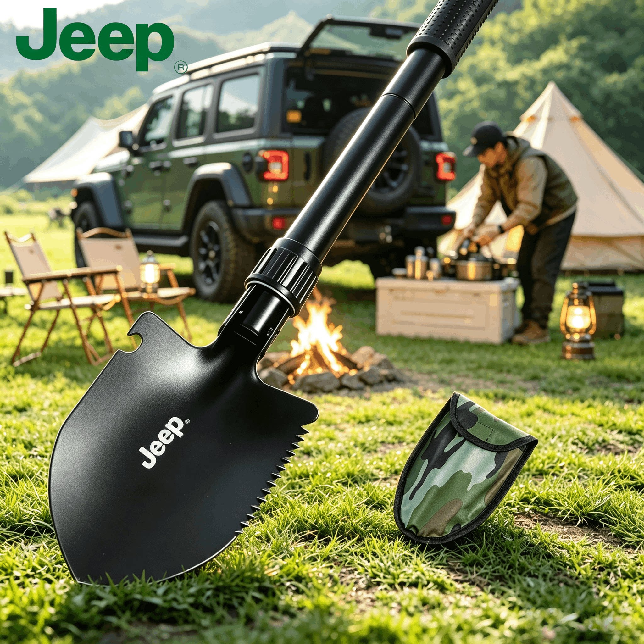 JEEP工兵铲多功能户外锰钢折叠铲